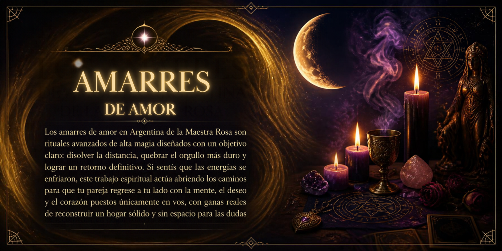 Amarres de amor en Argentina y rituales de retorno de pareja de la Maestra Rosa